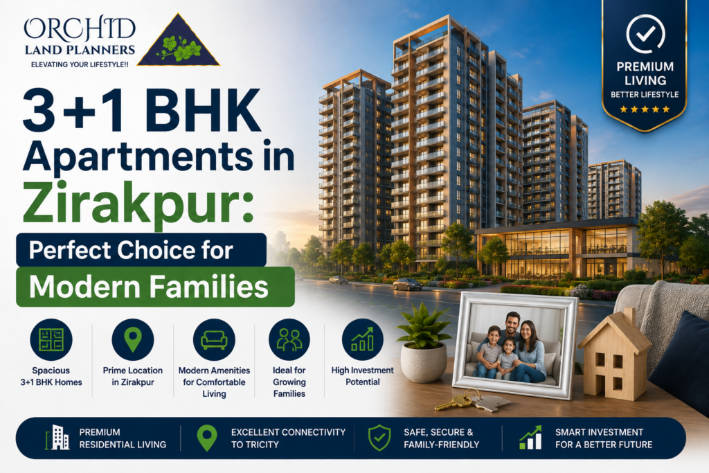 3+1 BHK apartments in Zirakpur for modern families